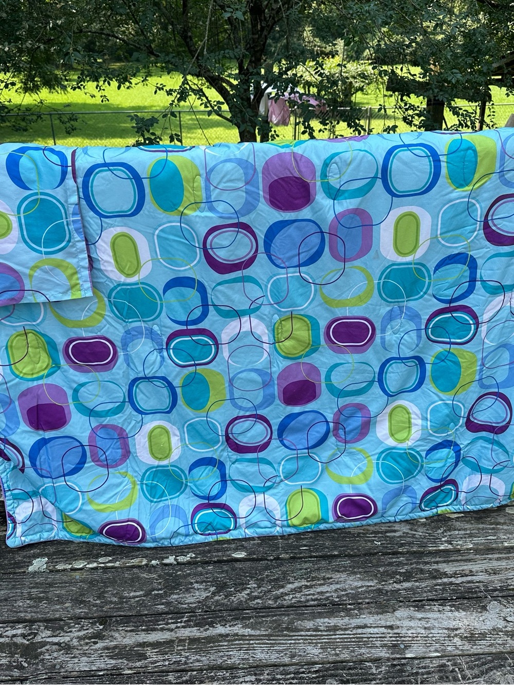 Light Blue Geo Circle Comforter - Unbranded